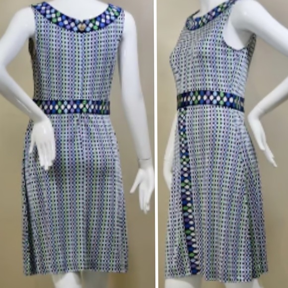 Tory Burch Dresses & Skirts - Tory Burch Womens Multicolor 100% Silk Sleeveless Jewel Sheath Mini Dress Size S